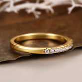 SABINA Minimalist Wedding Band Half Eternity Stacking Ring